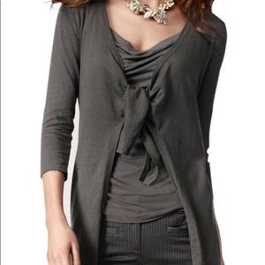 Cabi Gray Front Tie Cardigan Size S